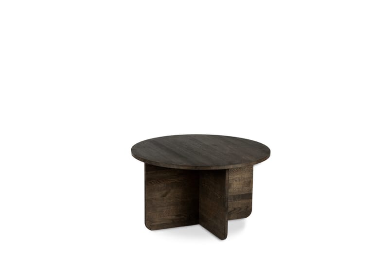 York Runt Soffbord i massivt trä 85 cm, Mörkbrun