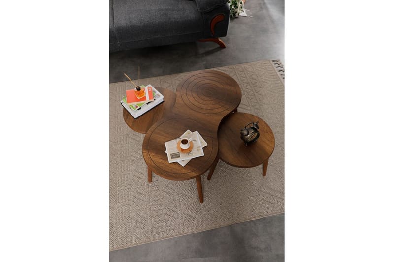 Zalvar Satsbord 100 cm - Sand - Möbler - Vardagsrum - Soffbord & vardagsrumsbord - Satsbord