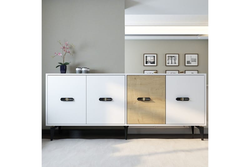 Zaven Konsollbord 180 cm - Vit/Ek - Möbler - Vardagsrum - Soffbord & vardagsrumsbord - Avlastningsbord & konsolbord