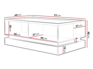 Zelric Soffbord 97 cm - Beige - Möbler - Vardagsrum - Soffbord & vardagsrumsbord - Soffbord