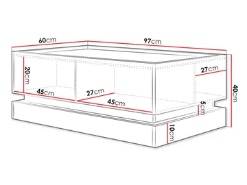 Zelric Soffbord 97 cm - Svart - Möbler - Vardagsrum - Soffbord & vardagsrumsbord - Soffbord