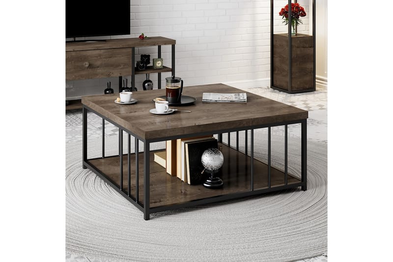 ZENN Soffbord 90x90 cm Brun/Svart - Soffbord - Bord