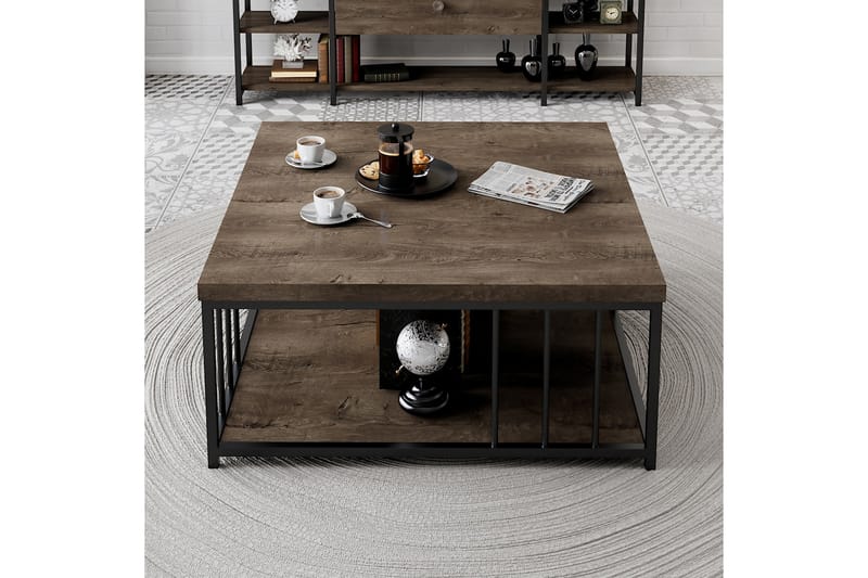 ZENN Soffbord 90x90 cm Brun/Svart - Möbler - Vardagsrum - Soffbord & vardagsrumsbord - Soffbord