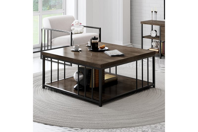 ZENN Soffbord 90x90 cm Brun/Svart - Möbler - Vardagsrum - Soffbord & vardagsrumsbord - Soffbord