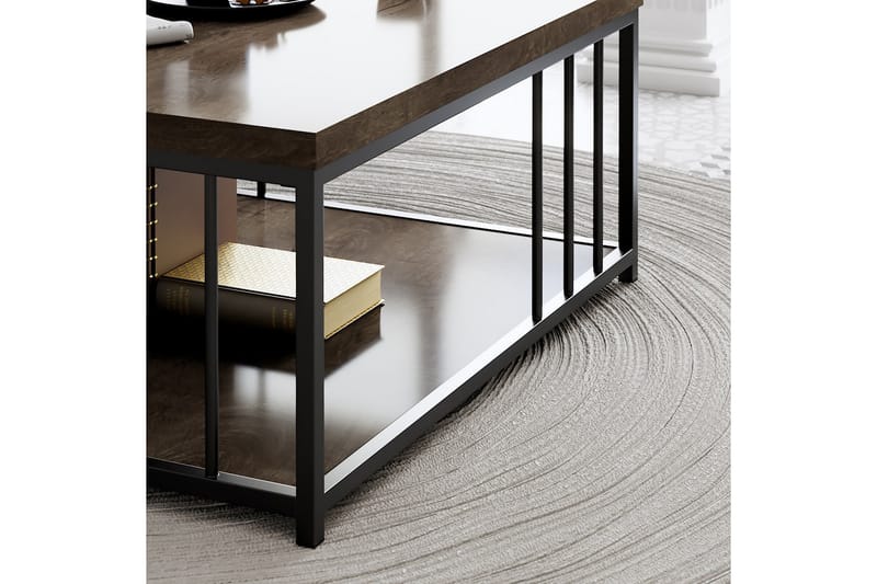 ZENN Soffbord 90x90 cm Brun/Svart - Möbler - Vardagsrum - Soffbord & vardagsrumsbord - Soffbord