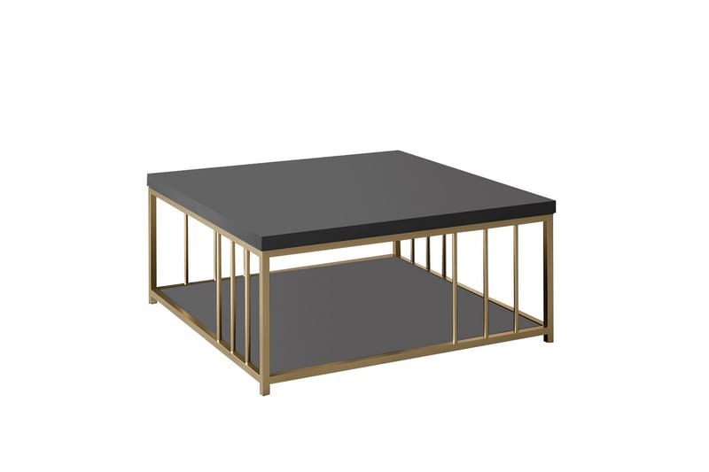 ZENN Soffbord 90x90 cm Svart/Guld - Soffbord - Bord