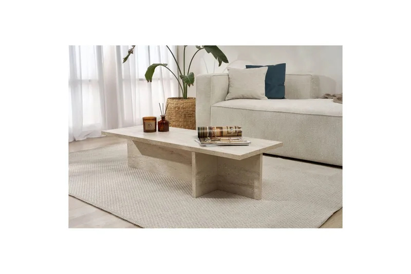 Zephral Soffbord 120 cm - Beige - Möbler - Vardagsrum - Soffbord & vardagsrumsbord - Soffbord