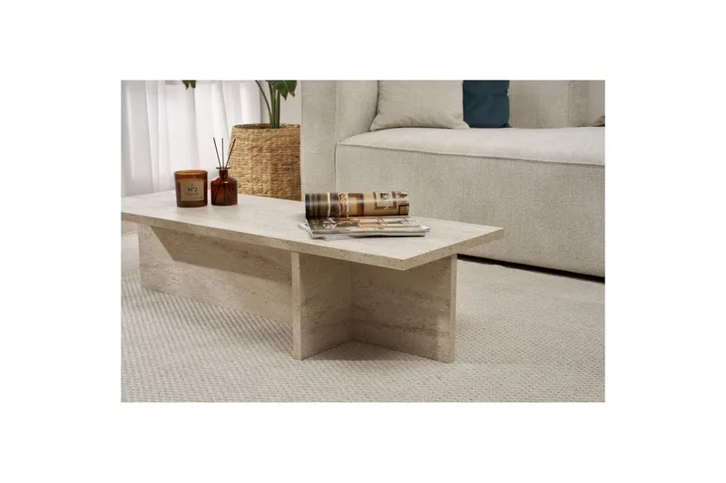 Zephral Soffbord 120 cm - Beige - Möbler - Vardagsrum - Soffbord & vardagsrumsbord - Soffbord