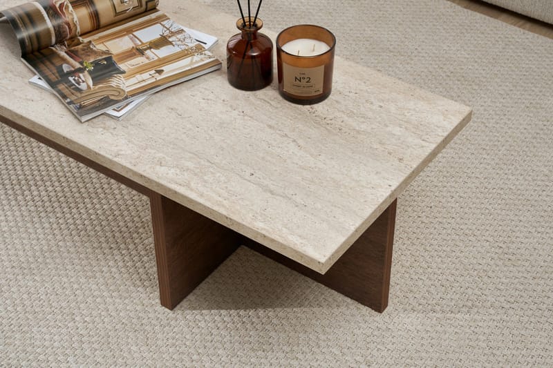 Zephral Soffbord 120x30x45 cm - Travertin, Milano Walnut - Möbler - Vardagsrum - Soffbord & vardagsrumsbord - Soffbord