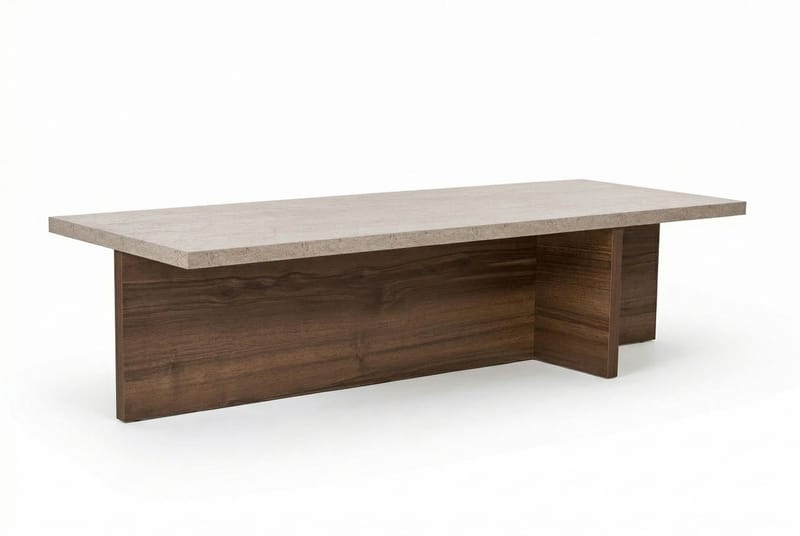 Zephral Soffbord 120x30x45 cm - Travertin, Milano Walnut - Möbler - Vardagsrum - Soffbord & vardagsrumsbord - Soffbord