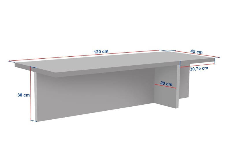 Zephral Soffbord 120x30x45 cm - Travertin, Milano Walnut - Möbler - Vardagsrum - Soffbord & vardagsrumsbord - Soffbord