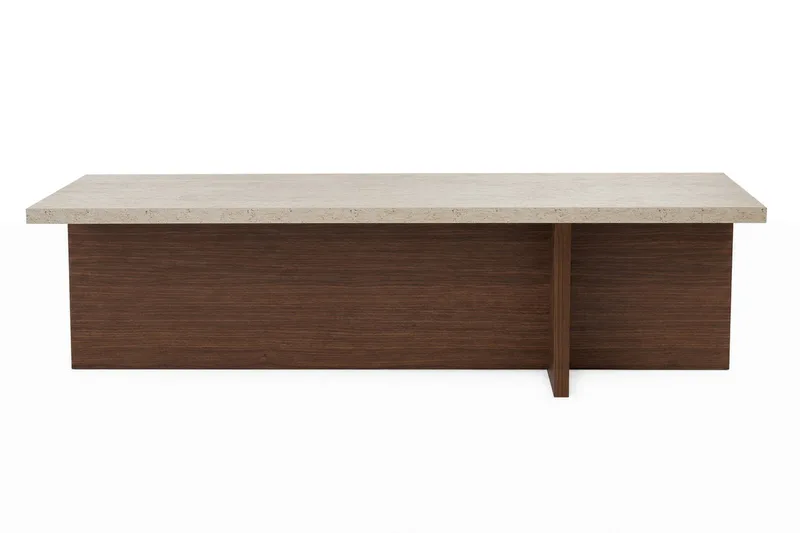 Zephral Soffbord 120x30x45 cm, Travertin, Milano Walnut