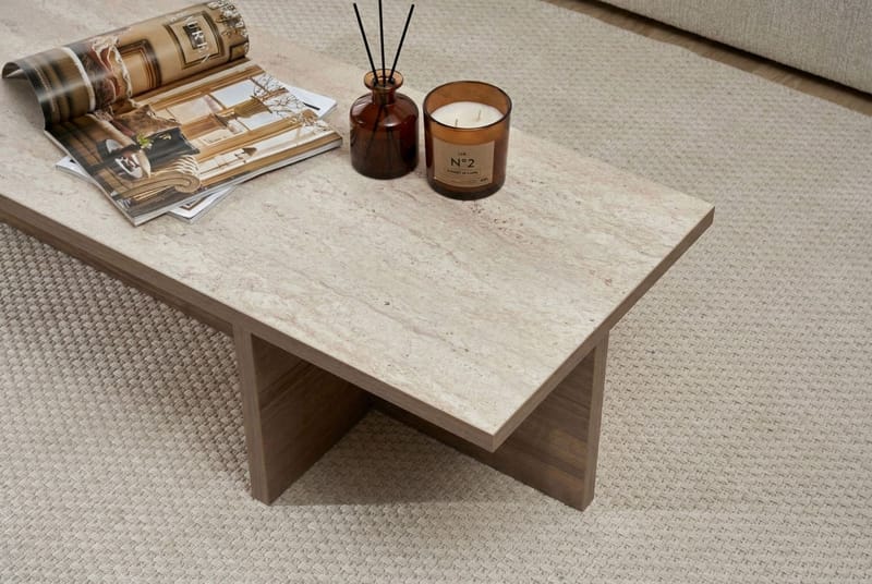 Zephral Soffbord 120x30x45 cm - Travertin, Milano Walnut - Möbler - Vardagsrum - Soffbord & vardagsrumsbord - Soffbord