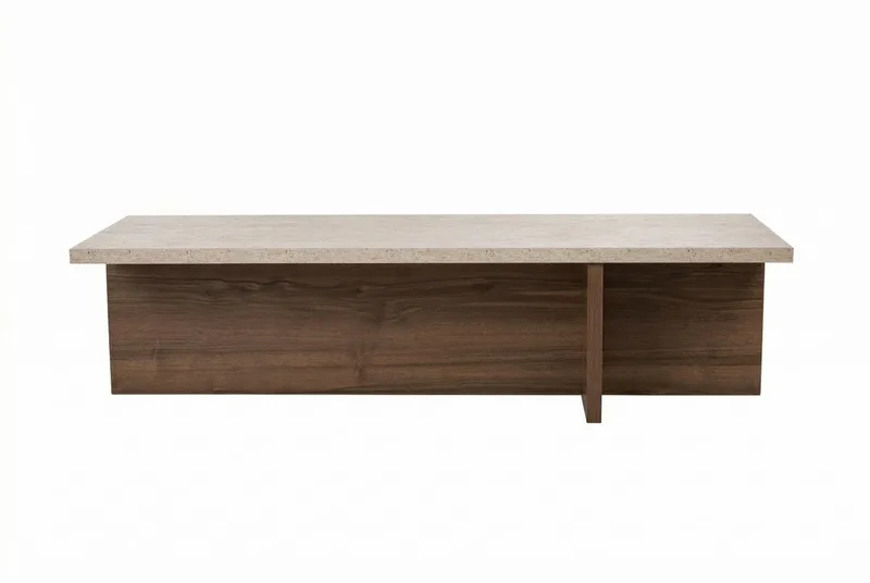 Zephral Soffbord 120x30x45 cm, Travertin, Milano Walnut