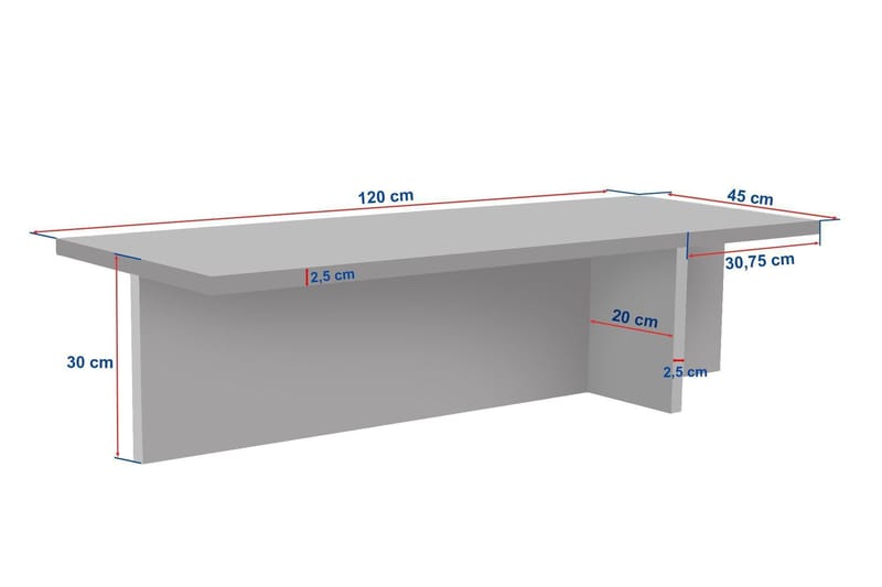Zephral Soffbord 120x30x45 cm - Travertin, Milano Walnut - Möbler - Vardagsrum - Soffbord & vardagsrumsbord - Soffbord