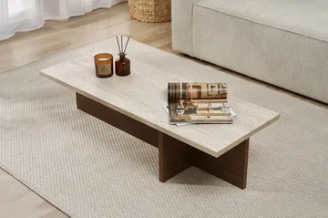 Zephral Soffbord 120x30x45 cm - Travertin, Milano Walnut - Möbler - Vardagsrum - Soffbord & vardagsrumsbord - Soffbord