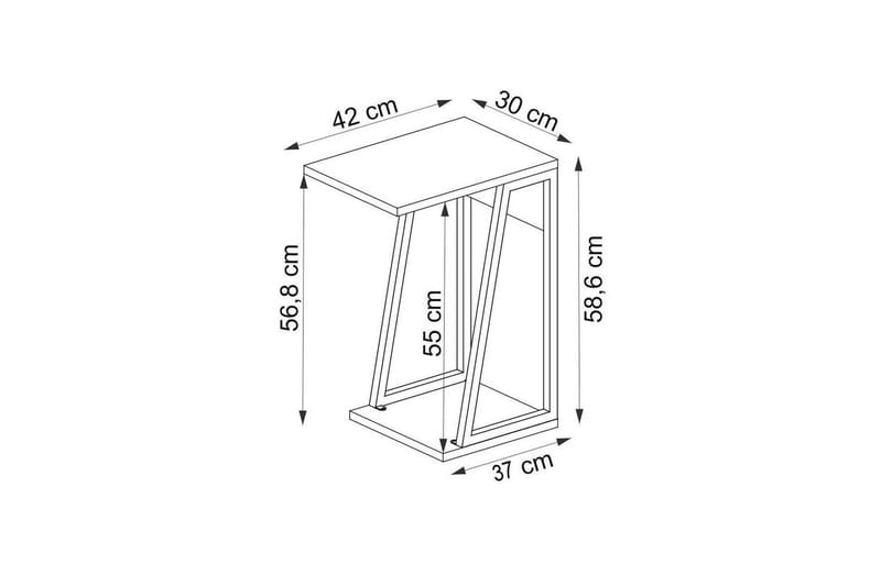 Zeric Sidobord 30 cm - Blå/Vit - Möbler - Vardagsrum - Soffbord & vardagsrumsbord - Brickbord