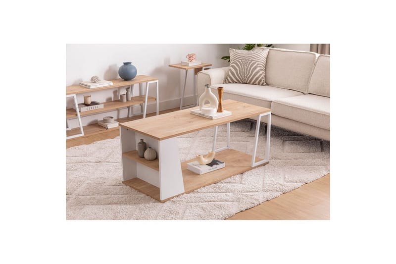 Zeric Soffbord 120 cm - Blå/Vit - Möbler - Vardagsrum - Soffbord & vardagsrumsbord - Soffbord