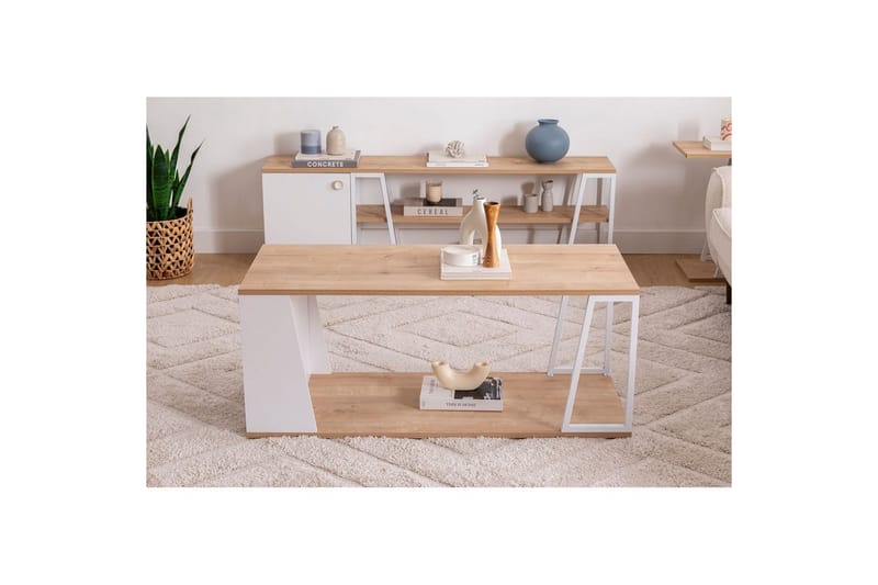 Zeric Soffbord 120 cm - Blå/Vit - Möbler - Vardagsrum - Soffbord & vardagsrumsbord - Soffbord