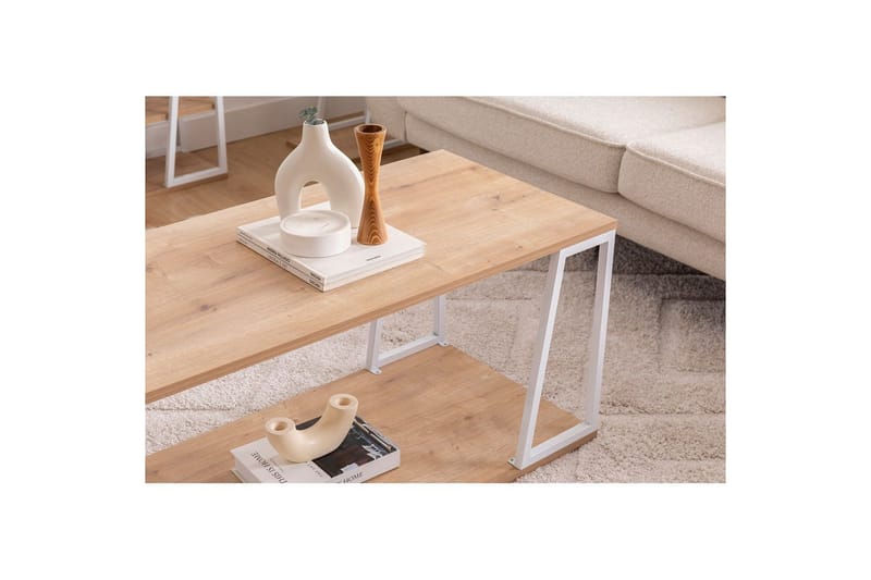 Zeric Soffbord 120 cm - Blå/Vit - Möbler - Vardagsrum - Soffbord & vardagsrumsbord - Soffbord