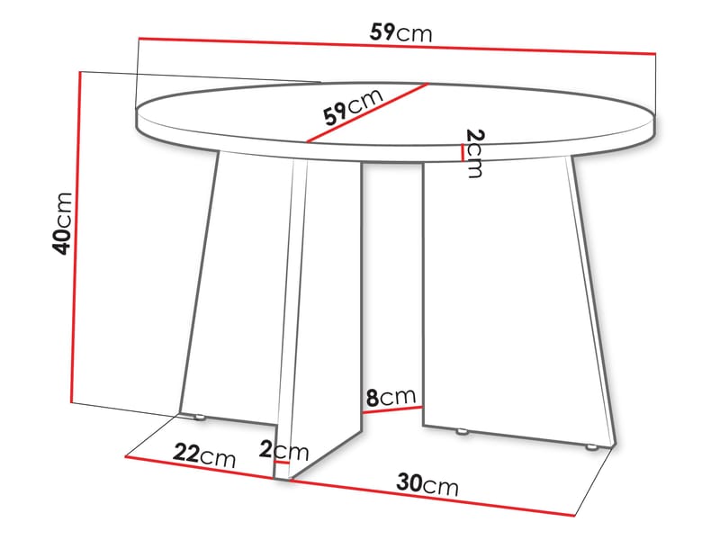 Zeyrin 59 cm Runt Soffbord i Valnöt - Brun - Möbler - Vardagsrum - Soffbord & vardagsrumsbord - Soffbord