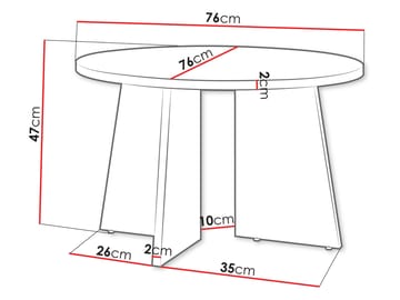Zeyrin 76 cm Runt Soffbord i Valnöt - Brun - Möbler - Vardagsrum - Soffbord & vardagsrumsbord - Soffbord