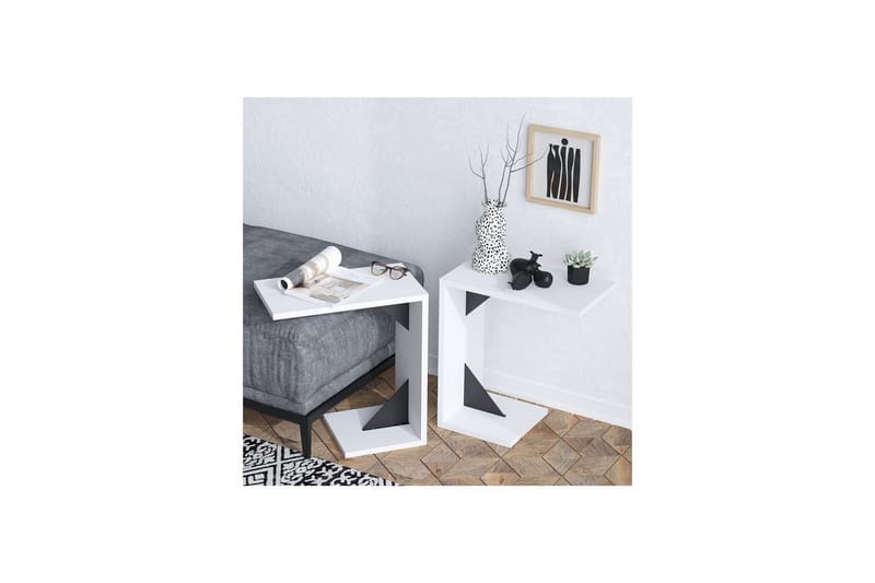 Zoey Sidobord 40 cm - Svart/Vit - Möbler - Vardagsrum - Soffbord & vardagsrumsbord - Brickbord