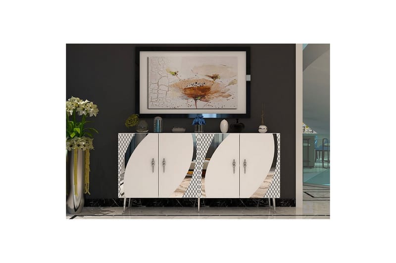 Zoman Konsollbord 150 cm - Vit/Silver - Möbler - Vardagsrum - Soffbord & vardagsrumsbord - Avlastningsbord & konsolbord
