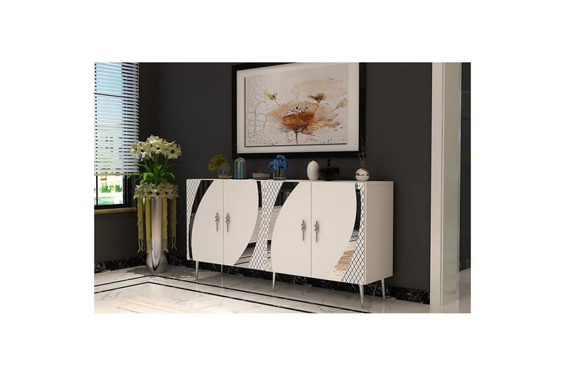 Zoman Konsollbord 150 cm - Vit/Silver - Möbler - Vardagsrum - Soffbord & vardagsrumsbord - Avlastningsbord & konsolbord