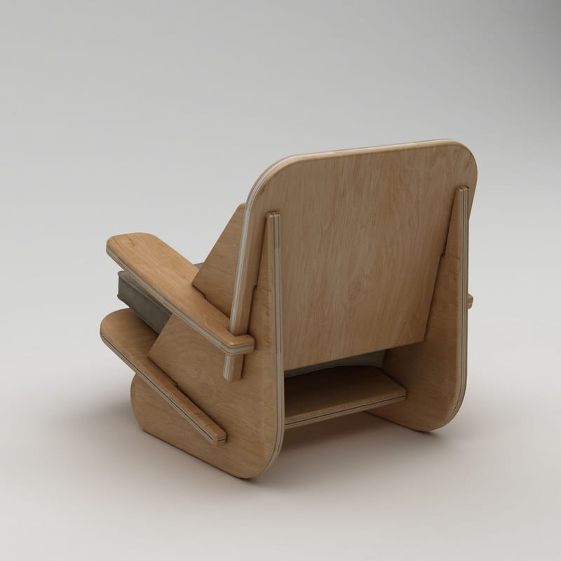 Vatira Öronlappsfåtölj - Naturligt trä och khaki - Möbler - Vardagsrum - Fåtöljer