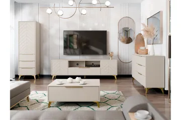 Vemdalen Möbelset För Vardagsrum - Sand beige - Möbler - Vardagsrum - Möbelset för vardagsrum