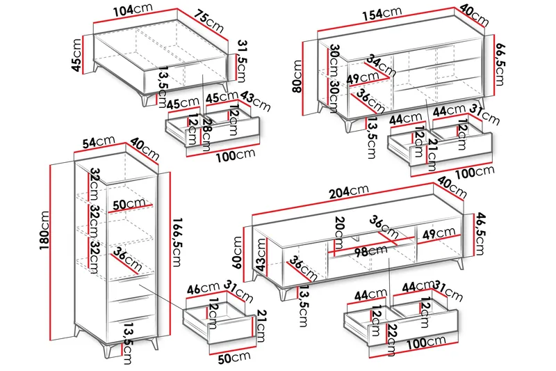 Vemdalen Möbelset För Vardagsrum - Sand beige - Möbler - Vardagsrum - Möbelset för vardagsrum