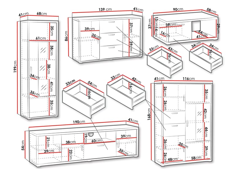Veyricus Möbelset för Vardagsrum - Möbler - Vardagsrum - Möbelset för vardagsrum