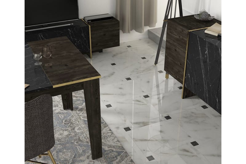 Veyron Möbelset För Vardagsrum - Svart/Guld - Möbler - Vardagsrum - Möbelset för vardagsrum