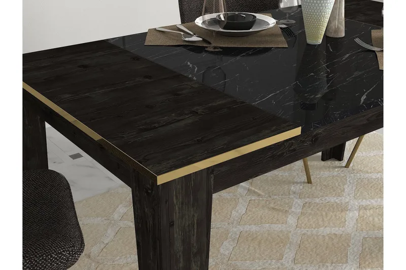 Veyron Möbelset För Vardagsrum - Svart/Guld - Möbler - Vardagsrum - Möbelset för vardagsrum