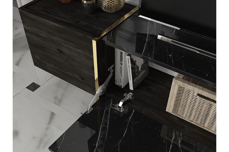 Veyron Möbelset För Vardagsrum - Svart/Guld - Möbler - Vardagsrum - Möbelset för vardagsrum