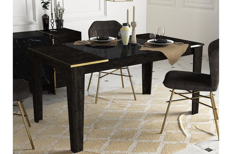 Veyron Möbelset För Vardagsrum - Svart/Guld - Möbler - Vardagsrum - Möbelset för vardagsrum