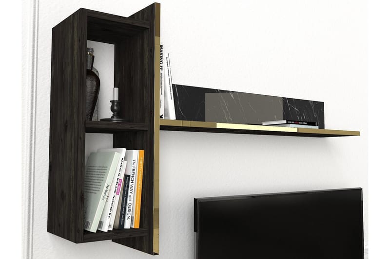 Veyron Möbelset För Vardagsrum - Svart/Guld - Möbler - Vardagsrum - Möbelset för vardagsrum