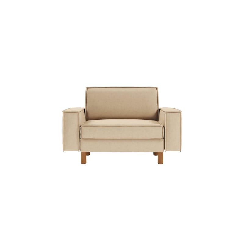 Vilsa Fåtölj i Tyg med Träben - Beige - Möbler - Vardagsrum - Fåtöljer