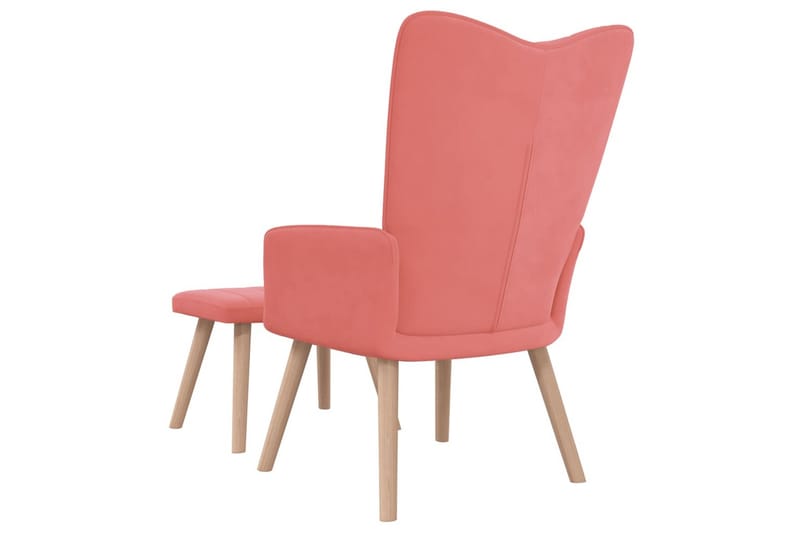 Vilstol med fotpall rosa sammet - Rosa - Möbler - Vardagsrum - Fåtöljer