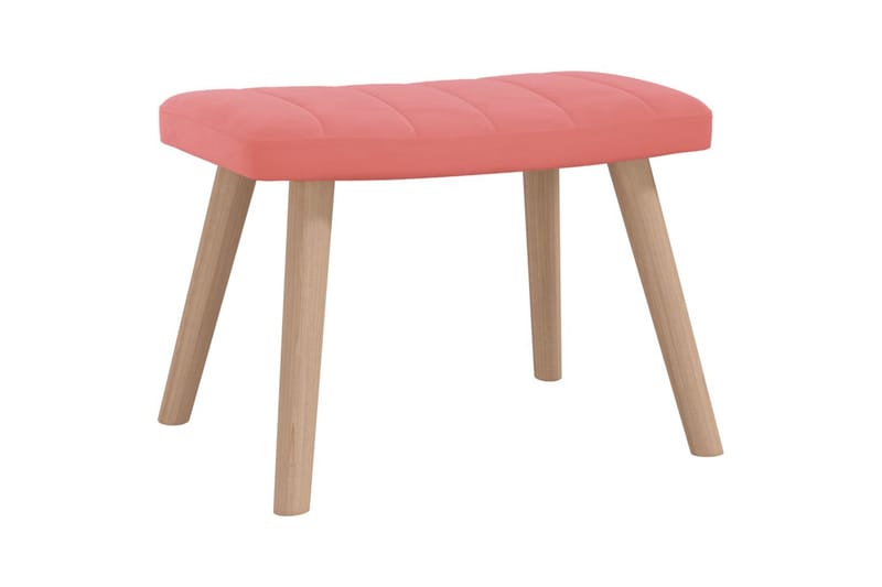 Vilstol med fotpall rosa sammet - Rosa - Möbler - Vardagsrum - Fåtöljer