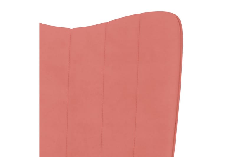Vilstol med fotpall rosa sammet - Rosa - Möbler - Vardagsrum - Fåtöljer