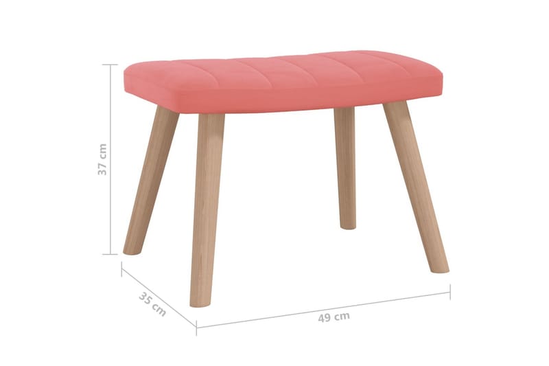Vilstol med fotpall rosa sammet - Rosa - Möbler - Vardagsrum - Fåtöljer