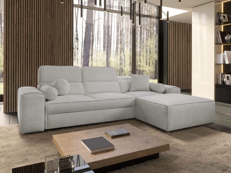Vitoran 3-sits Bäddsoffa med Divan Högervänd - Ljusgrå - Möbler - Vardagsrum - Bäddsoffor