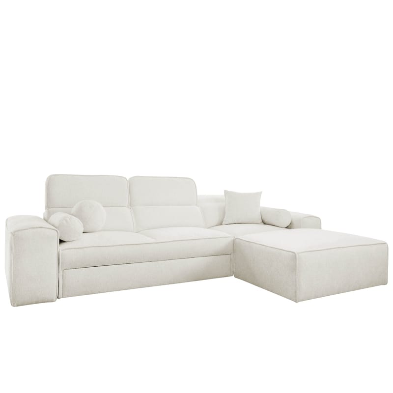 Vitoran 3-sits Bäddsoffa med Divan Högervänd, Vit