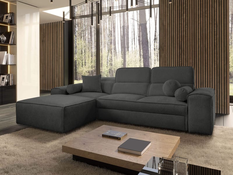 Vitoran 3-sits Bäddsoffa med Divan Vänstervänd - Antracit - Möbler - Vardagsrum - Bäddsoffor