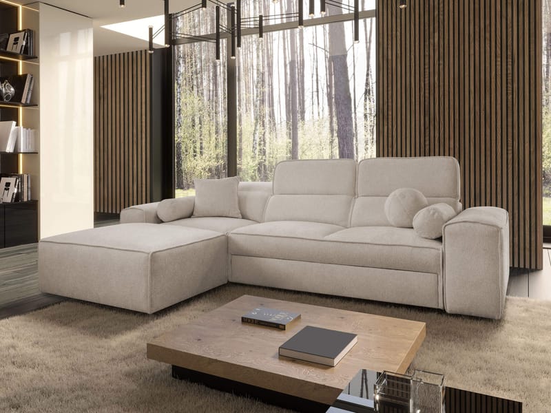 Vitoran 3-sits Bäddsoffa med Divan Vänstervänd - Beige - Möbler - Vardagsrum - Bäddsoffor