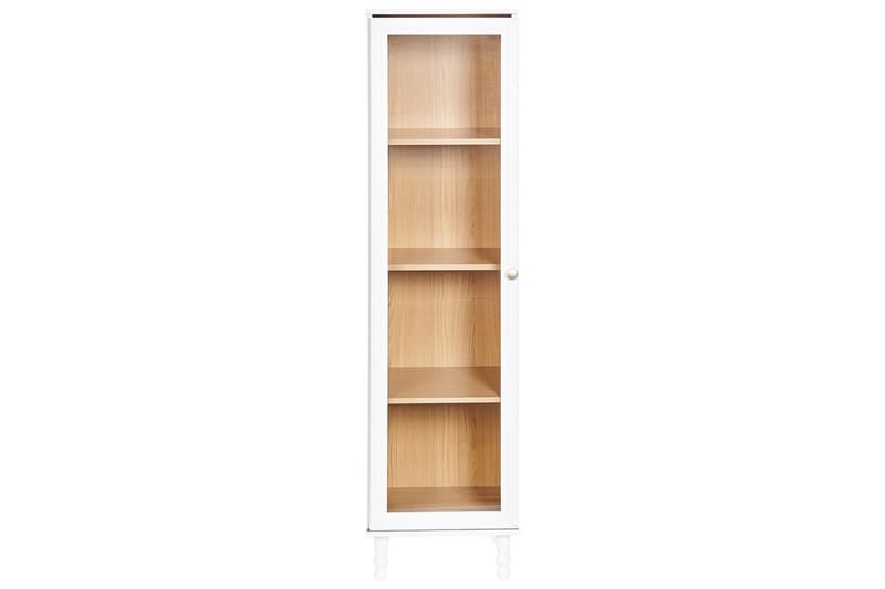 Vitrinskåp Tingledale Vit, ljust trä, 40x38x150 cm - Vit, ljust trä, 40x38x150 cm - Möbler - Vardagsrum - Tv-möbler & mediamöbler