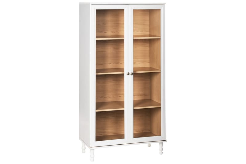Vitrinskåp Tingledale Vit, ljust trä, 80x40x151 cm - Vit, ljust trä, 80x40x151 cm - Möbler - Vardagsrum - Tv-möbler & mediamöbler