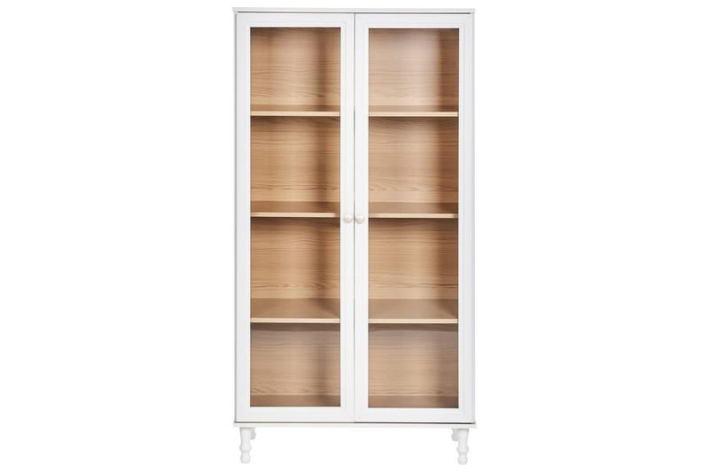 Vitrinskåp Tingledale Vit, ljust trä, 80x40x151 cm - Vit, ljust trä, 80x40x151 cm - Möbler - Vardagsrum - Tv-möbler & mediamöbler